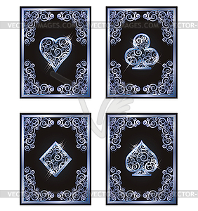 Casino Poker card symbols, vector illustration - vector image