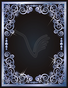 Silver frame card, vector illustration - royalty-free vector image