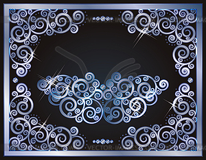 Silver frame VIP wallpaper, vector illustration - vector image