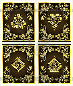 Набор карточек казино, векторные иллюстрации - стоковый векторный клипарт