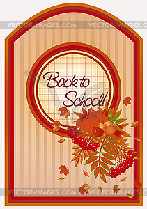 Back to school autumn card with a leafs, vector  - vector clipart