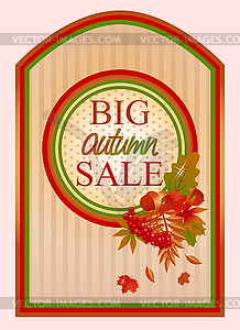 Big autumn sale background vintage style, vector  - vector image