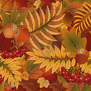 Autumn seasonal background, vector illustration - vector clip art