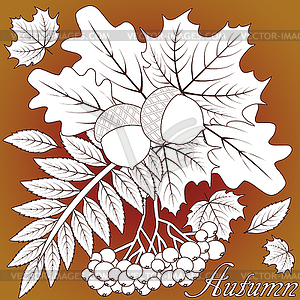Autumn season wallpaper, vector illustration - vector clipart