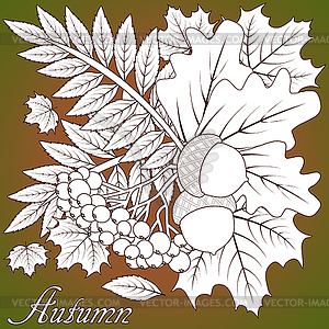 Autumn seasonal background, vector illustration - vector image