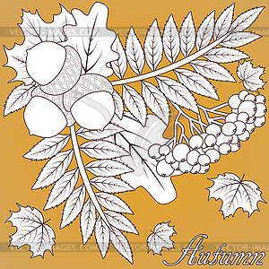 Autumn seasonal card, vector illustration - vector clipart