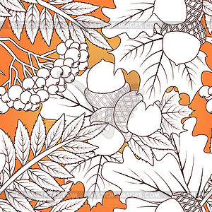Autumnal seamless card, vector illustration - vector clip art