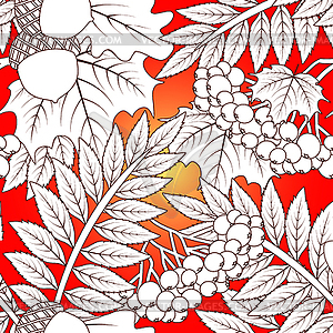 Autumnal seamless wallpaper, vector illustration - vector image