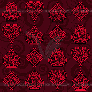 Casino poker seamless wallpaper, vector illustration - vector image