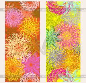Autumn flowers banners, vector illustration - vector image