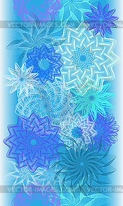 Winter abstract flowers seamless banner, vector  - vector clip art