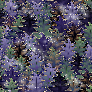 Halloween magic forest, seamless pattern, vector  - vector image