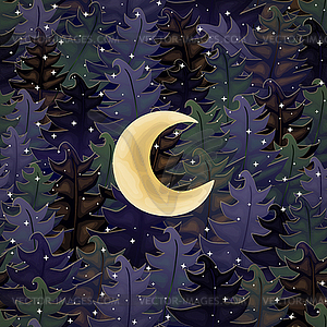 Halloween magic forest, vector illustration - vector image