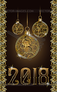 Frohe Weihnachten und ein glückliches neues Jahr 2018 goldene Fahne