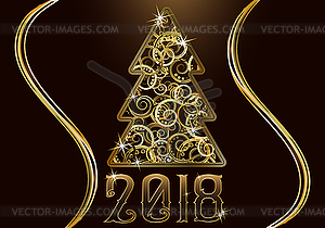 Frohe Weihnachten &amp; Happy neues Jahr 2018, Vektor-Illustration - Vector