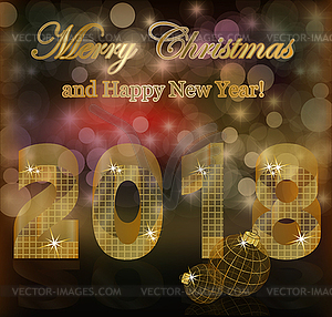 New 2018 golden year wallpaper, vector illustration - vector clip art