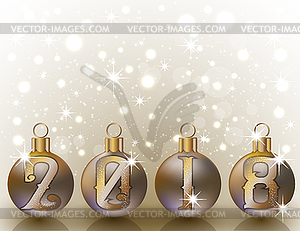 Frohe Weihnachten und Happy 2018 Neujahrskarte, Vektor - Vector-Clipart