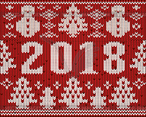 Christmas jumper , New 2018 Year knitted texture, vecto - vector clipart