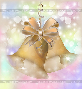 Merry Christmas golden card, vector illustration - color vector clipart