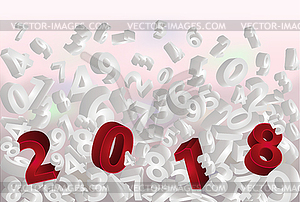 Happy New 2018 year card, vector illustration - vector clipart