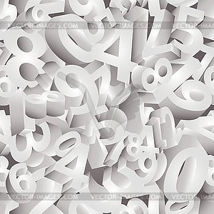 Seamless Numbers, 3D background, vector illustration - vector clip art