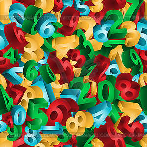 Seamless pattern numbers in 3D , vector illustration - vector image