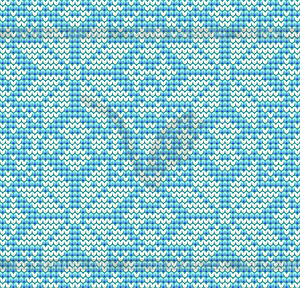 New Year knitted snowflake, winter seamless pattern - vector clip art