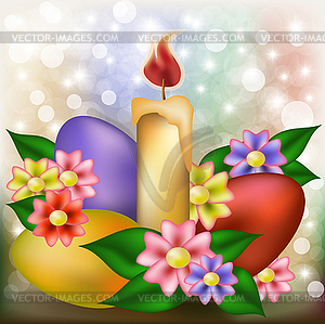 Happy Easter greeting wallpaper, vector illustration - vector image