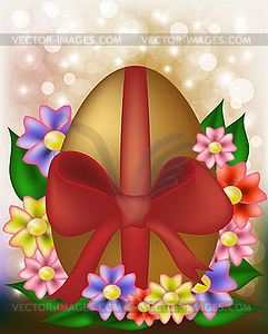 Happy Easter golden egg banner, vector illustration - vector clip art