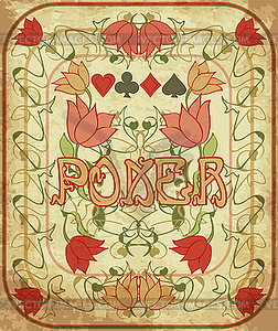 Poker background in art nouveau style, vector illustrat - vector clipart