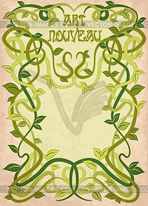 Invitation card in art nouveau style, vector illustrati - vector image