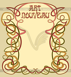 Invitation card in art nouveau style, vector illustrati - stock vector clipart