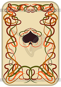 Poker spades card in art nouveau style, vector illustra - vector clipart