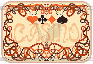 Casino poker invitation card, vector illustration - vector clip art