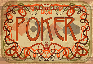 Poker casino greeting card, vector illustration - vector clipart