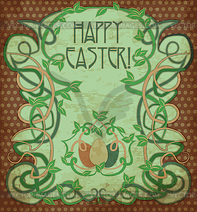 Happy Easter background in art nouveau style, vector il - vector image