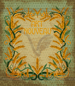 Wheaten card art nouveau style, vector illustration - vector clipart