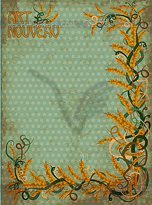 Пшеничный цветочный баннер в стиле модерн, вектор illu - векторизованное изображение клипарта