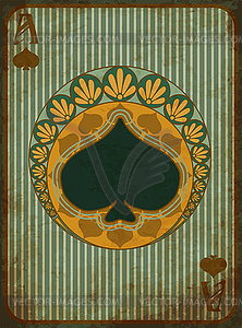 Casino Poker spades card in art nouveau style, vector i - vector EPS clipart