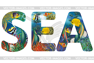 Sea underwater background  , vector illustration - vector EPS clipart