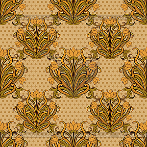 art nouveau flower pattern