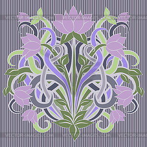 Floral banner in art nouveau style, vector illustration - vector clip art