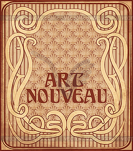 Invitation card in art nouveau style, vector illustrati - vector image