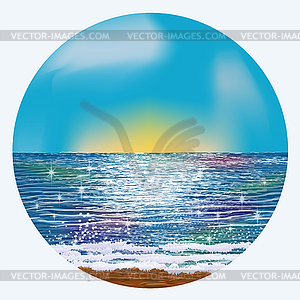 Summer sunrise card  , vector illustration - vector clipart