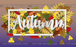 Season autumn time banner, vector illustration - vector image