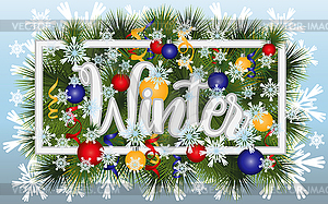 Season winter time banner, vector illustration - vector image