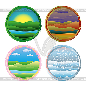 Four seasons banners, vector illustration - vector clipart