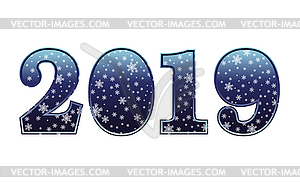 Happy New 2019 Year card, vector illustration - vector clip art