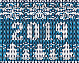 Фрагмент рождественской перемычки с 2019 годом Новый год - иллюстрация в векторном формате