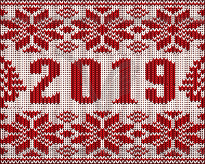 Christmas background , New 2019 Year knitted texture - vector clipart / vector image